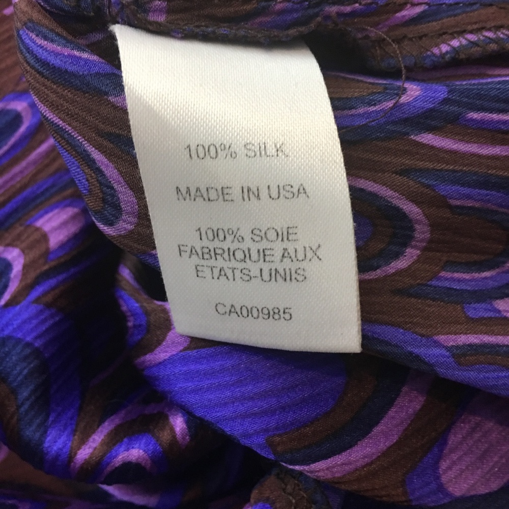 Nanette Lepore Purple Silk Print Sleeveless Top 4 - Picture 6 of 7